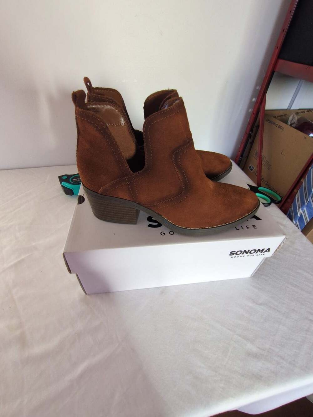 Sonoma Goods For Life Suede Ankle Boots Size 7.5 Brown